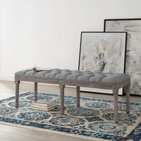 Province French Vintage Upholstered Fabric Bench