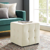 Cube Performance Velvet Ottoman