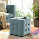 Cube Performance Velvet Ottoman