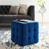 Cube Performance Velvet Ottoman