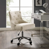 Regent Tufted Button Swivel Upholstered Fabric Office Chair