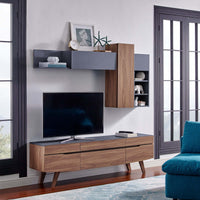 Scope 71" TV Stand in Walnut Gray