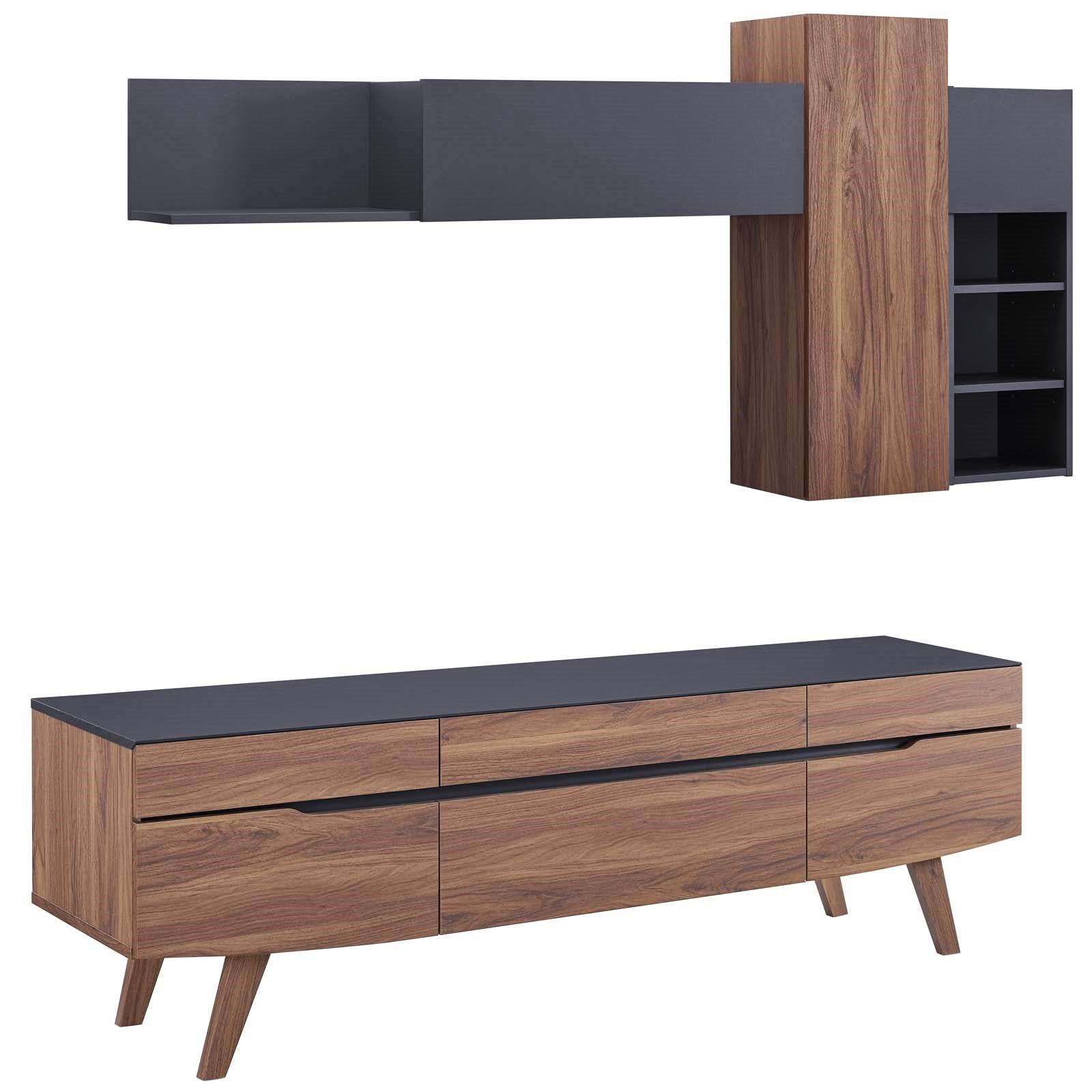 Scope 71" TV Stand in Walnut Gray