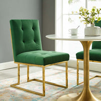 Privy Gold Stainless Steel Velvet Dining Chair