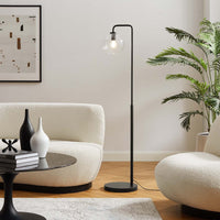 Silo Glass Globe Glass and Metal Floor Lamp