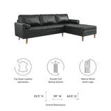 Valour 98" Leather Sectional Sofa