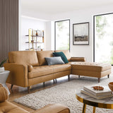 Valour 98" Leather Sectional Sofa