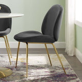 Scoop Dining Chair with Gold Stainless Steel Legs