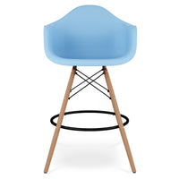 Eiffel Counter Stool With Arms, Blue