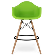 Eiffel Counter Stool With Arms, Green