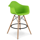 Eiffel Counter Stool With Arms, Green