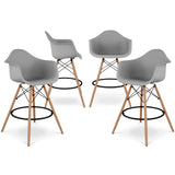 Set of 4 Eiffel 28" Counter Height Stool Gray