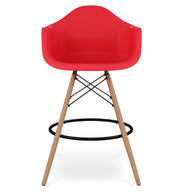 Eiffel Counter Stool With Arms, Red