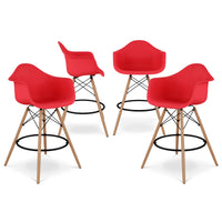 Set of 4 Eiffel 28" Counter Height Stool Red