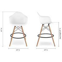 Mid-Century Modern Retro Counter Stool Natural