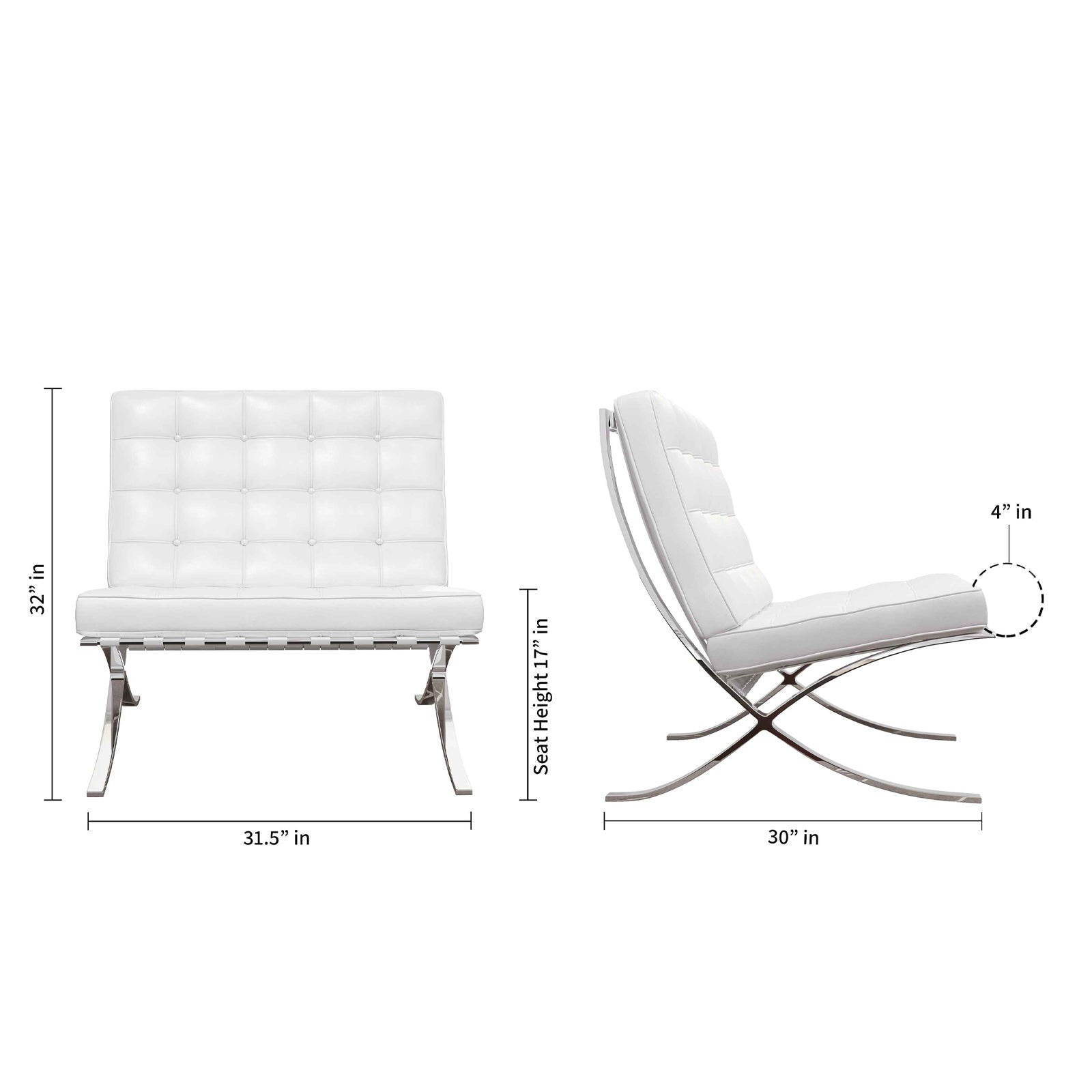 Barcelona Chair Replica White