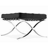 Pavilion Stool, Black Italian Leather