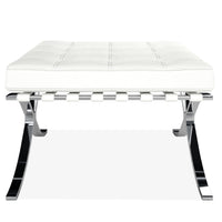 Barcelona Stool, White Real Leather