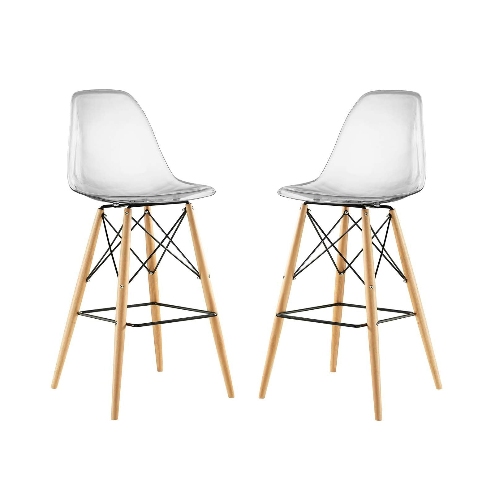 Eiffel Bar Stool, Clear 2 pack