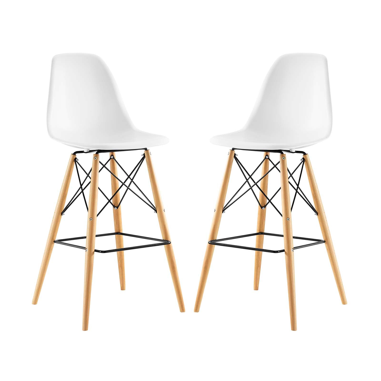 Eiffel Bar Stool, White 2 pack