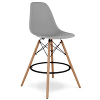 Dinean Evey Counter Stool With Natural Wood Legs And Plastic Seat