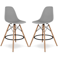 2xhome Eiffel Style Modern Mid Century ArmlessNatural Wood Legs