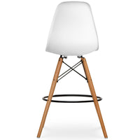 White DSW Counter Stool with Walnut Wood Eiffel Legs