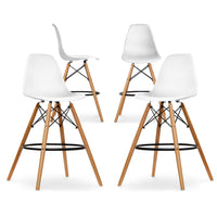 Dinean Evey Counter Stool With Natural Wood Legs And Plastic Seat