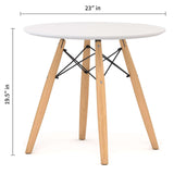 Kids Wood Top White Playroom Table