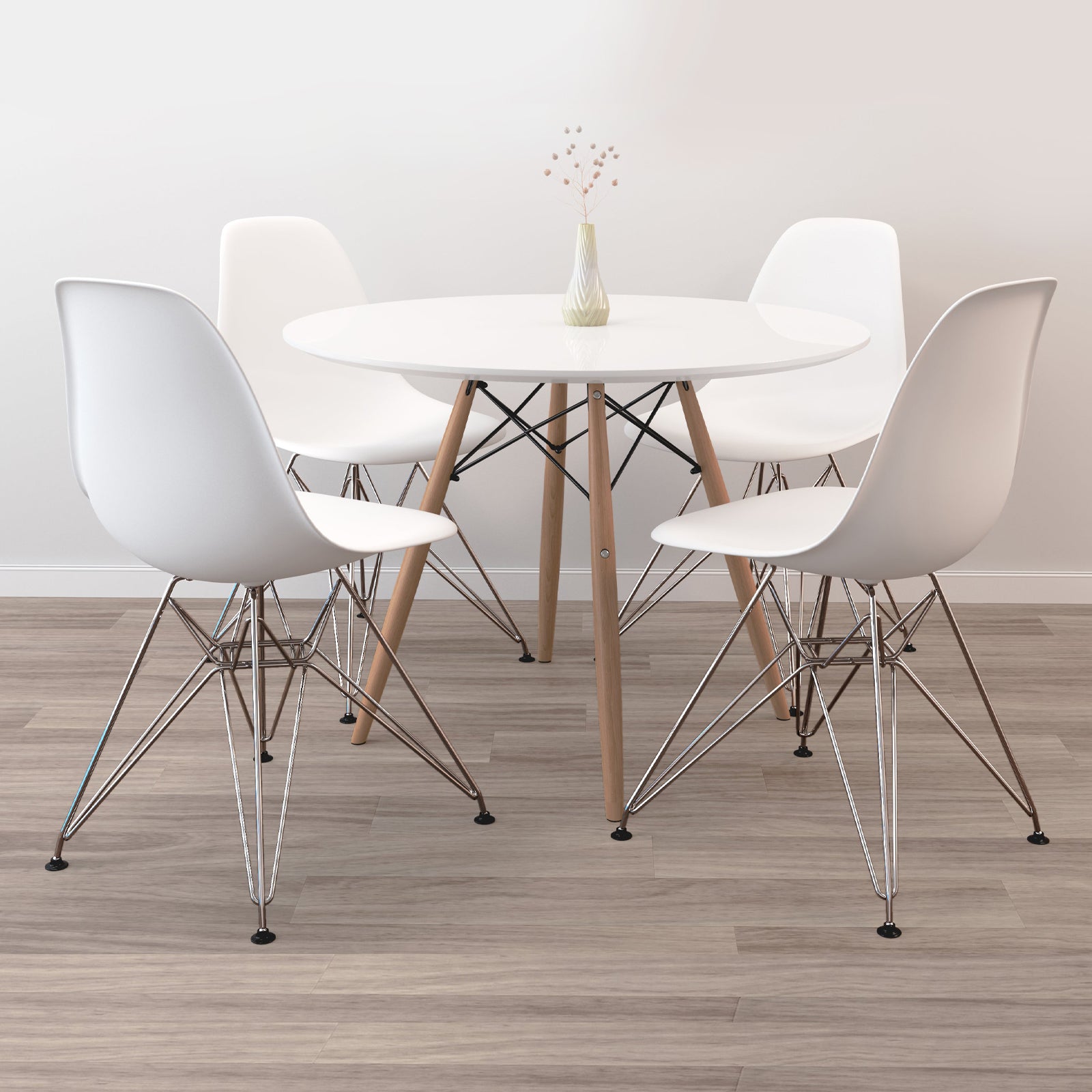 steel legs, dining table set