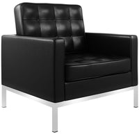 Allen Leather Lounge Chair, Black