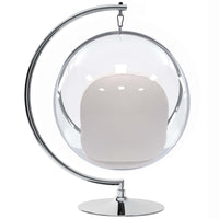 Hanging Bubble Chair With Stand - White Cushions