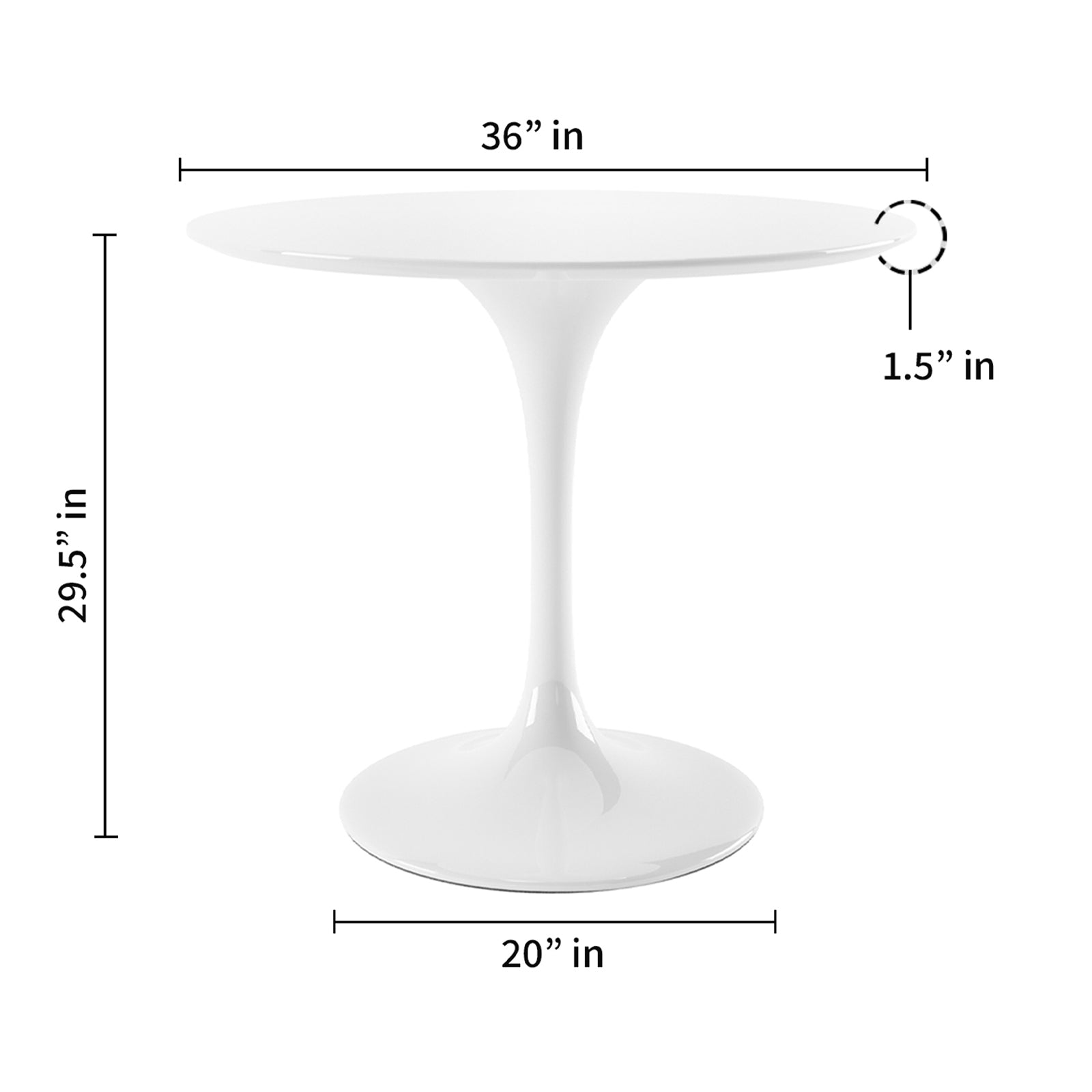 Tulip 36" Fiberglass Dining Table & Chairs Set