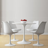 Tulip 36" Fiberglass Dining Table & Chairs Set