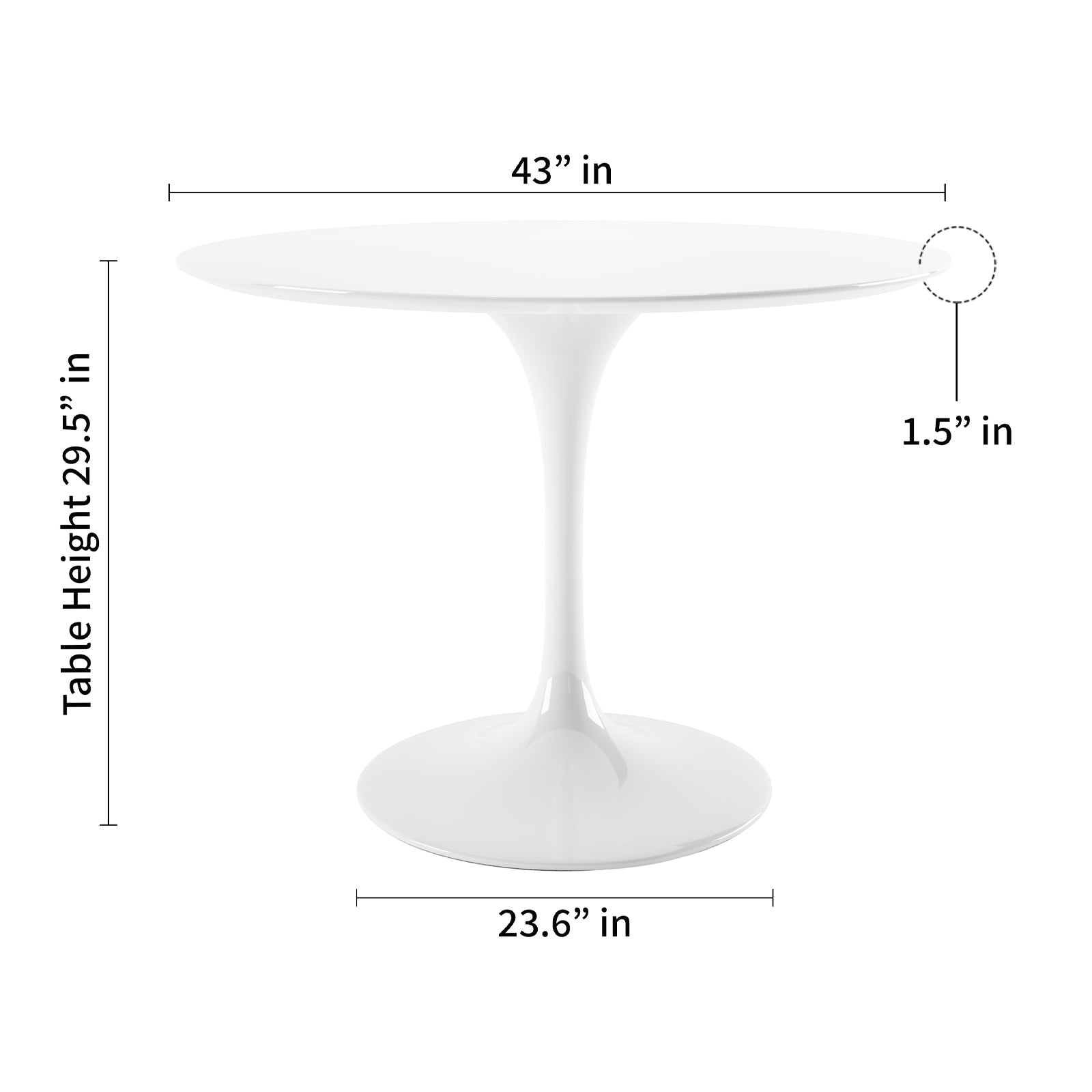 Tulip 42" Fiberglass Dining Table & Chairs Set