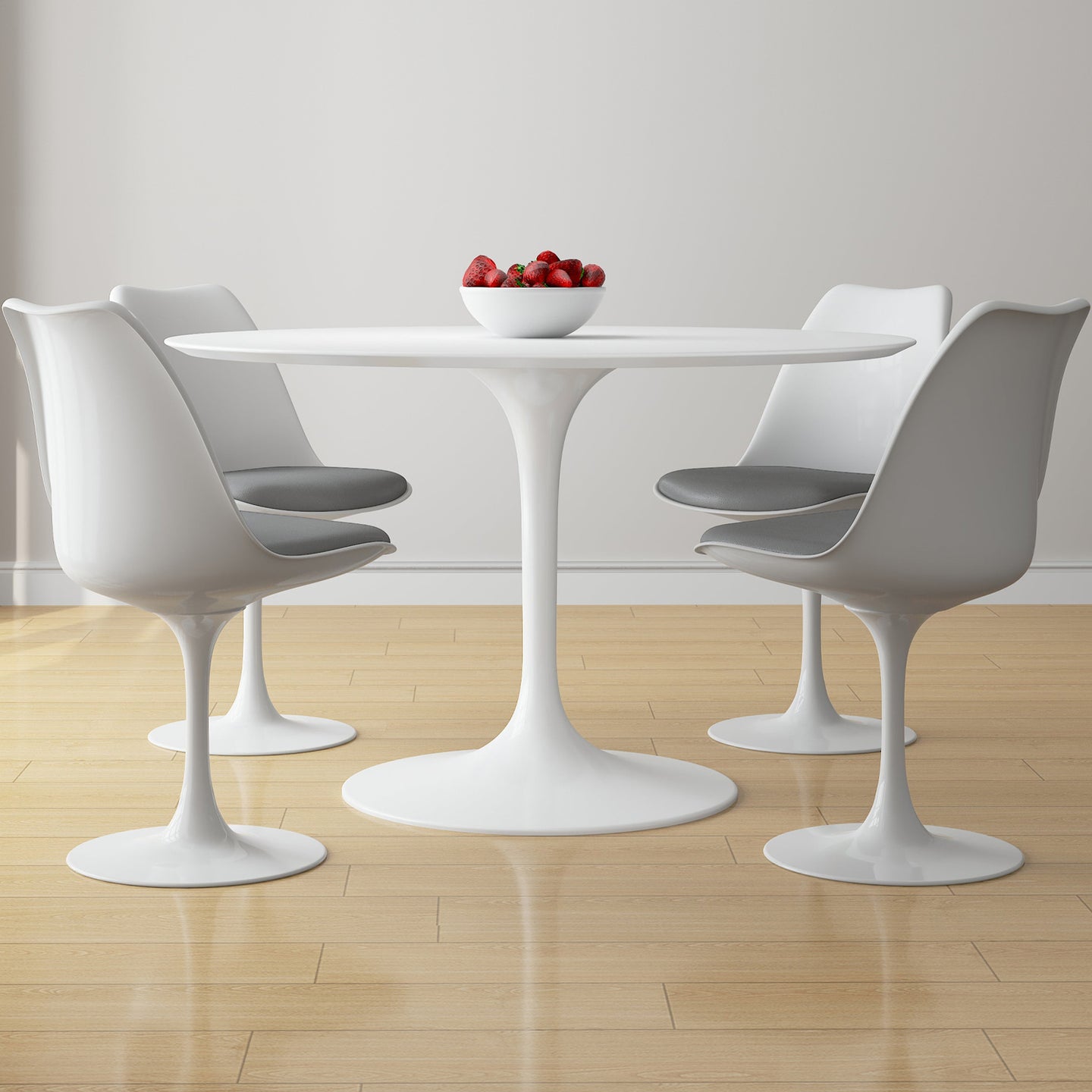 Tulip 48" Fiberglass Dining Table & Chairs Set