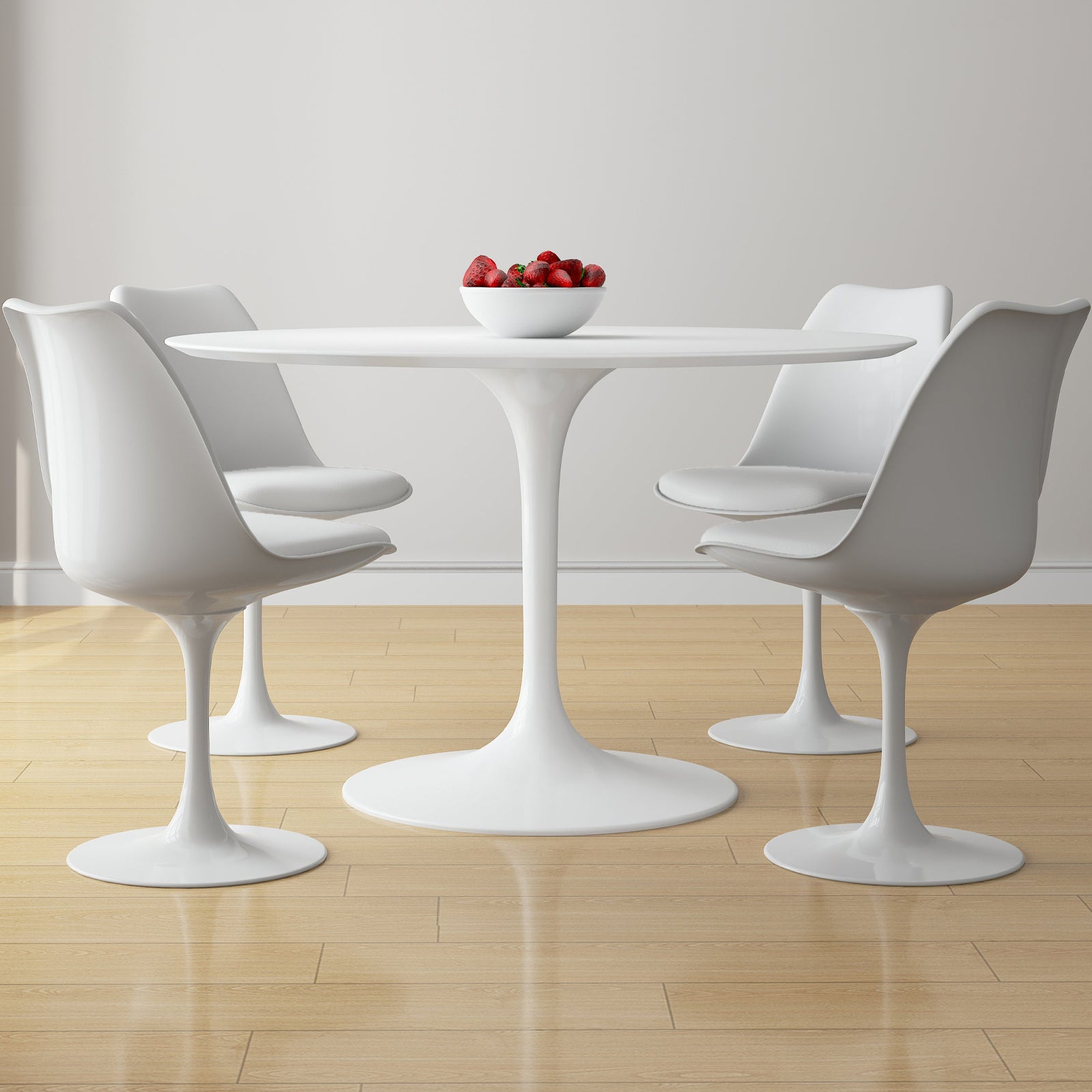 Tulip 48" Fiberglass Dining Table & Chairs Set