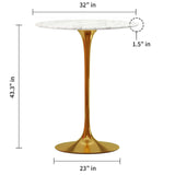 Tulip Marble Bar Table, 32" Round