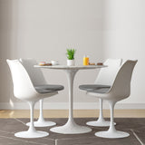 Tulip 32" Marble Dining Table & Chairs Set