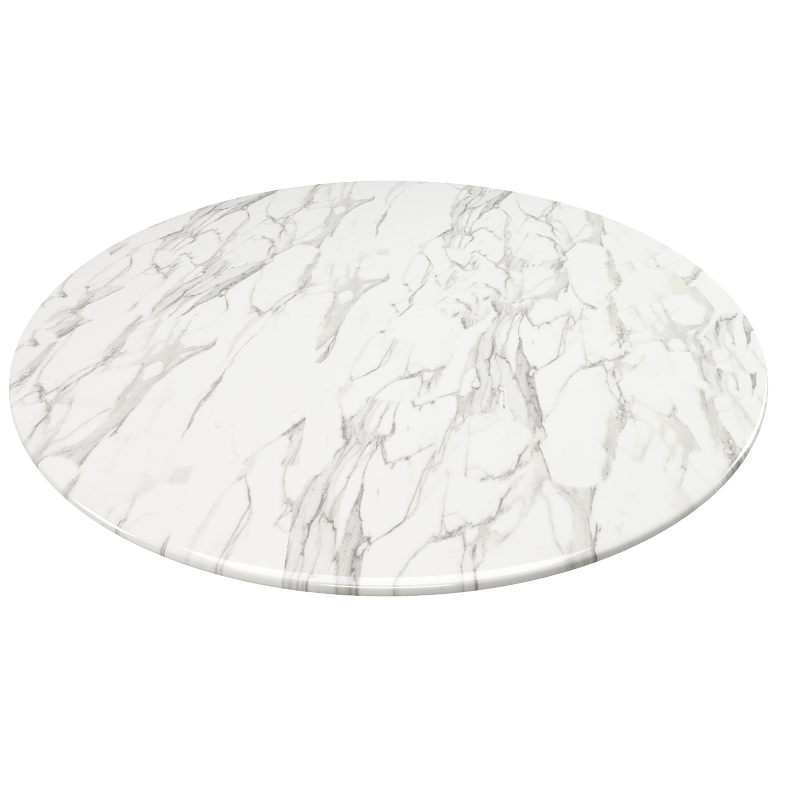 Lippa 40" Round Artificial Marble Dining Table  Black White