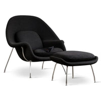 Womb Chair & Ottoman, Black