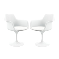 Tulip Armchair Fabric White