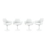 Tulip Armchair Fiberglass Glossy White Cashmere Granite