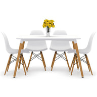 Vincent White Dining Set, Eiffel Chairs