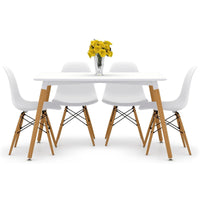 Vincent White Dining Set, Eiffel Chairs