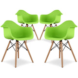 Plastic Accent Arm Chair with Wood Eiffel LegsEiffel Armchair With Wood Legs