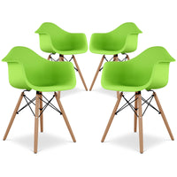 Plastic Accent Arm Chair with Wood Eiffel LegsEiffel Armchair With Wood Legs