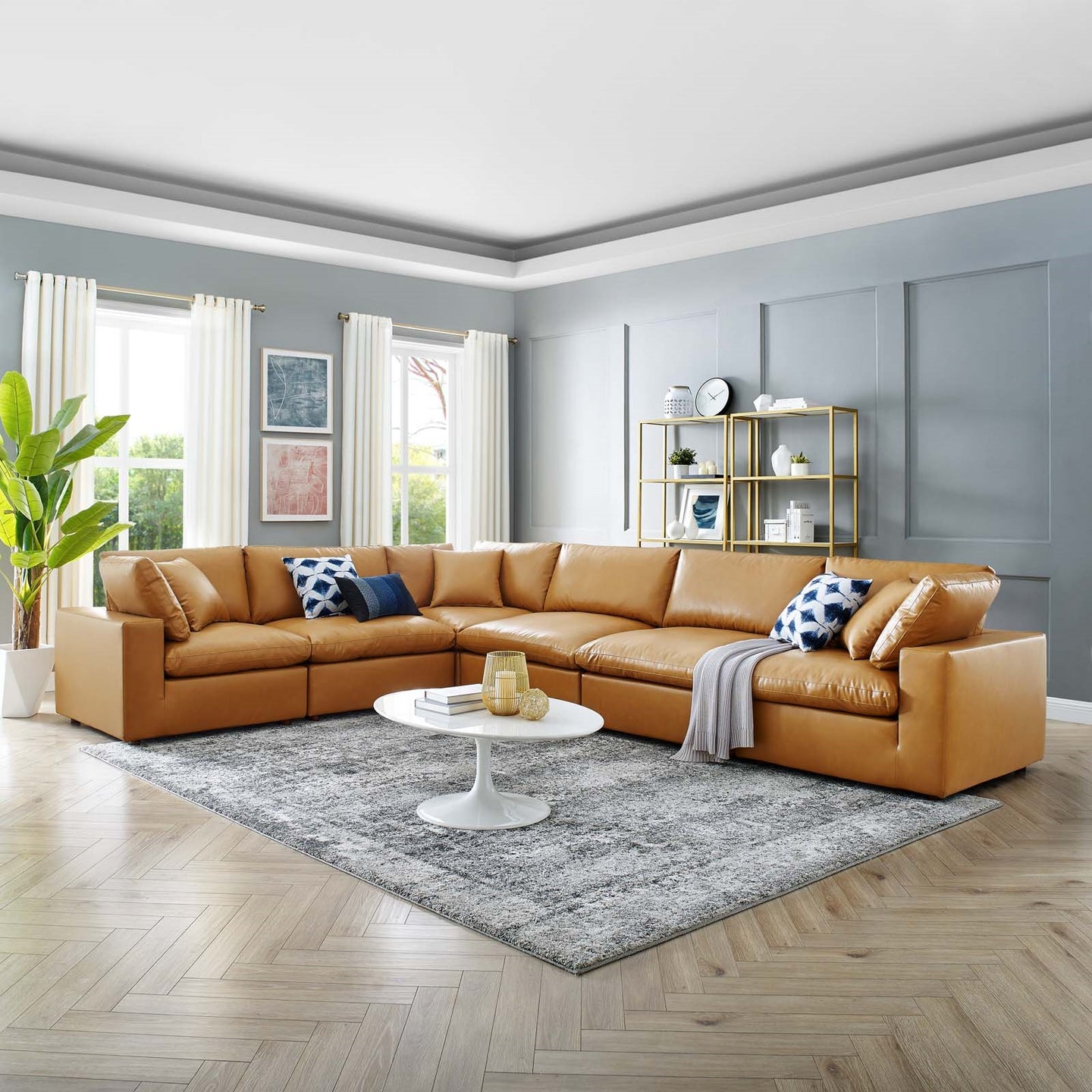 Haven Vegan Leather 6-Piece Sectional Sofa