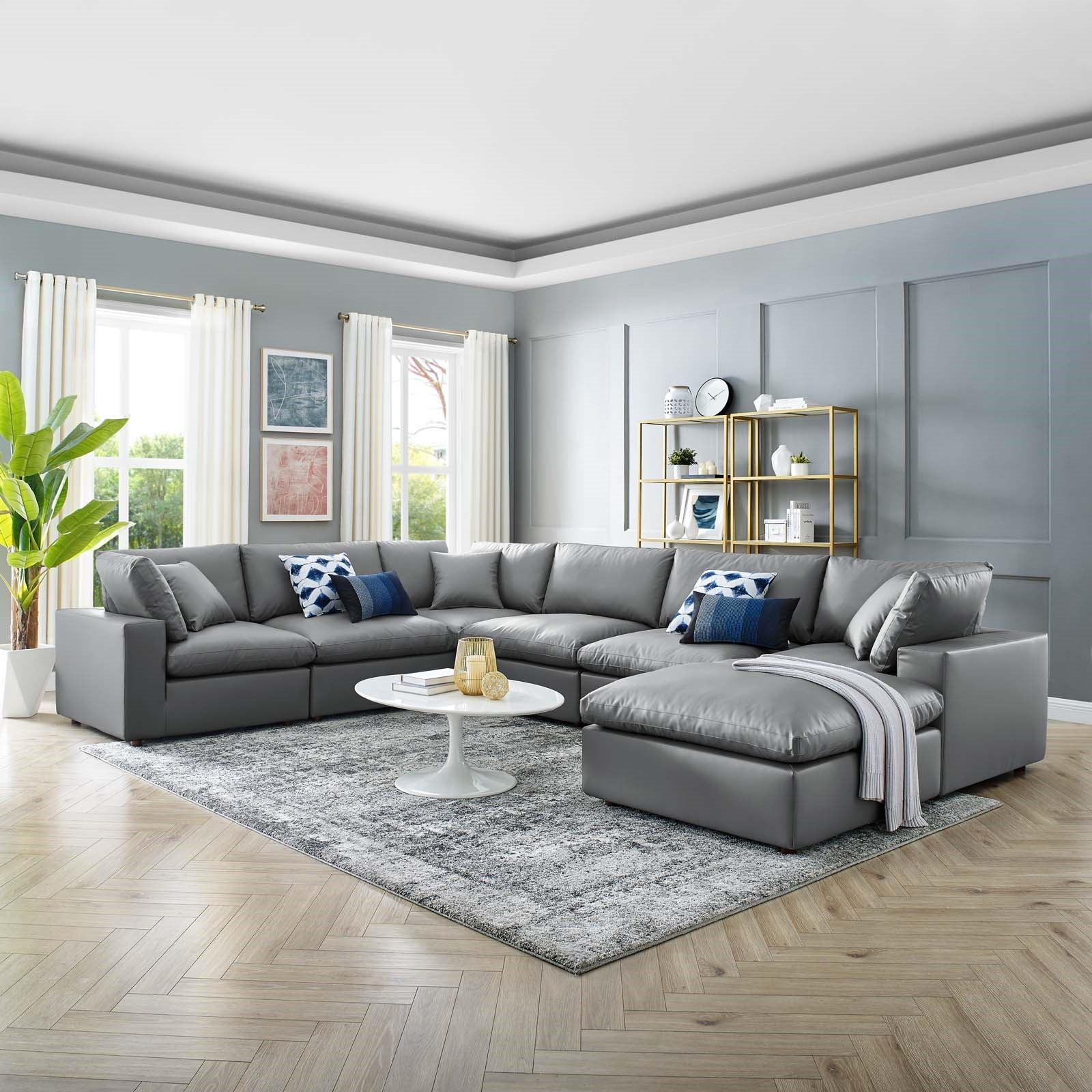 Haven Vegan Leather 7-Piece Sectional Sofa