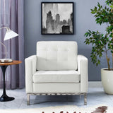 Rolina Armchair, White Leather